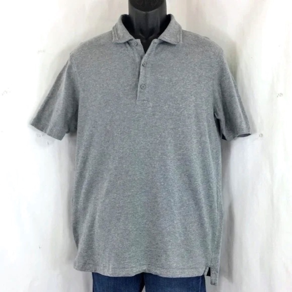 Mack Weldon Mens Cotton Polo Short Sleeve Shirt Grey Size M